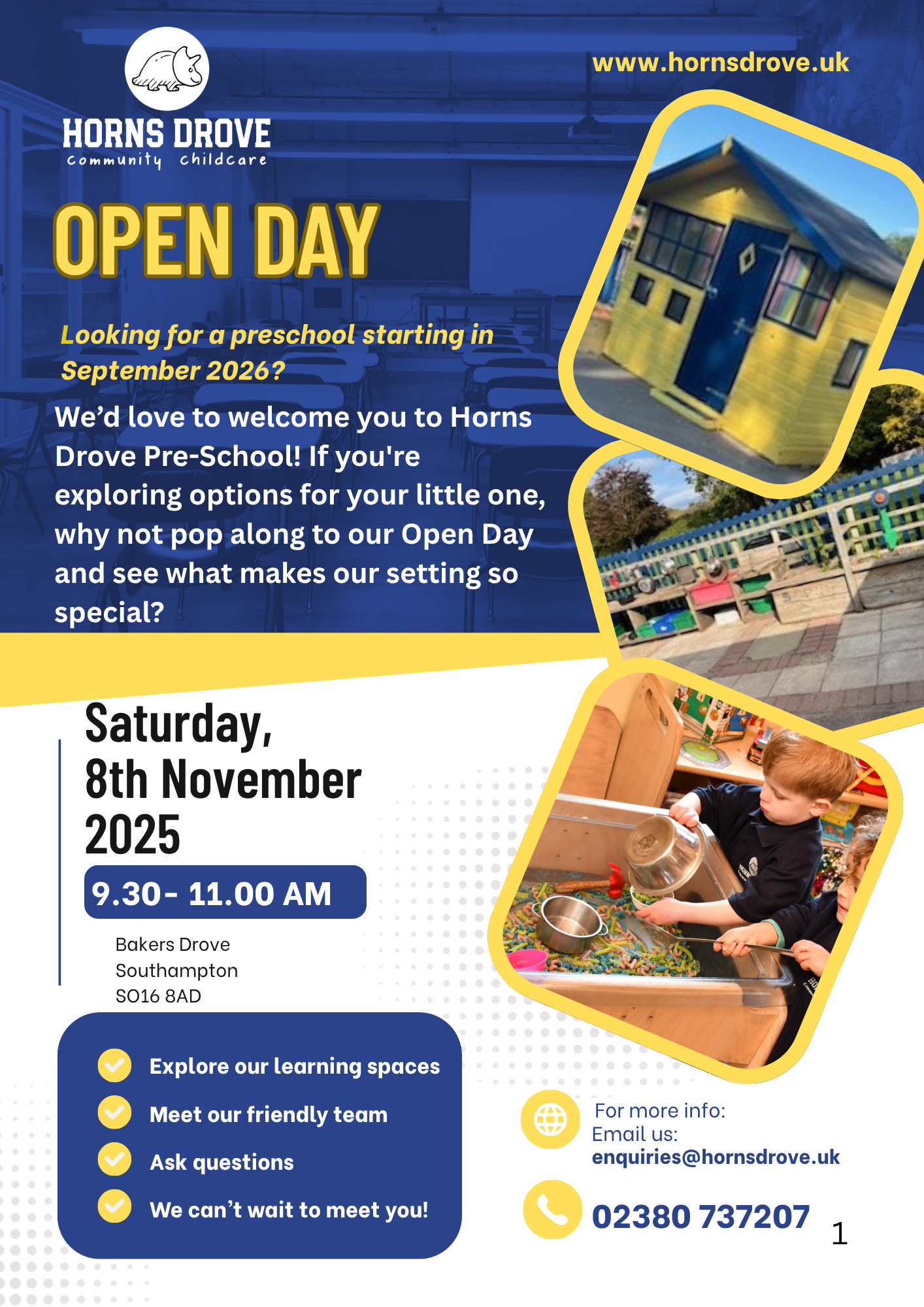8th November Open Day